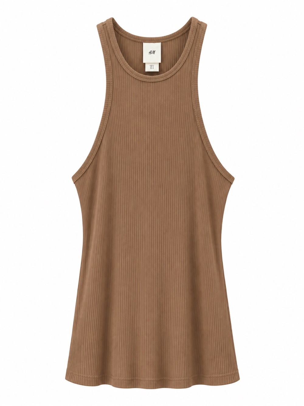 H&M Ribbed Tank Top in Brown